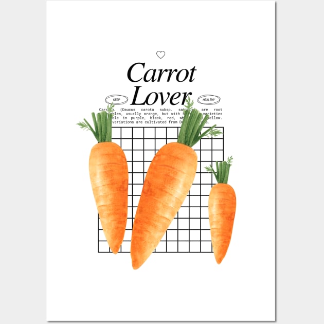Carrot Lover - Root Vegetables Wall Art by Millusti